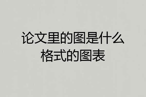 论文里的图是什么格式的图表