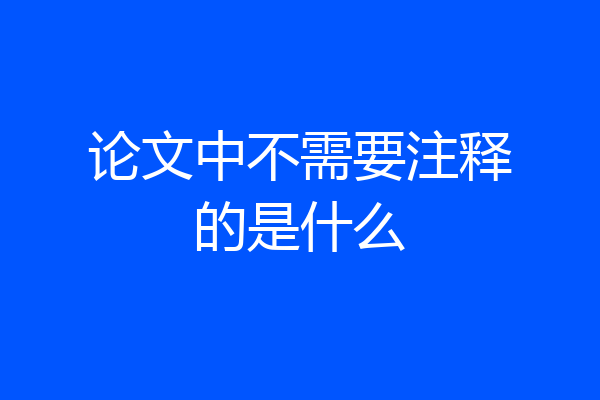 论文中不需要注释的是什么