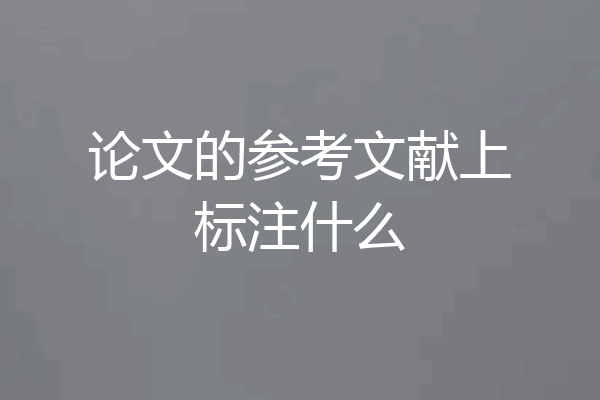 论文的参考文献上标注什么