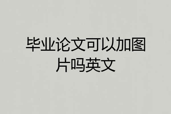 毕业论文可以加图片吗英文