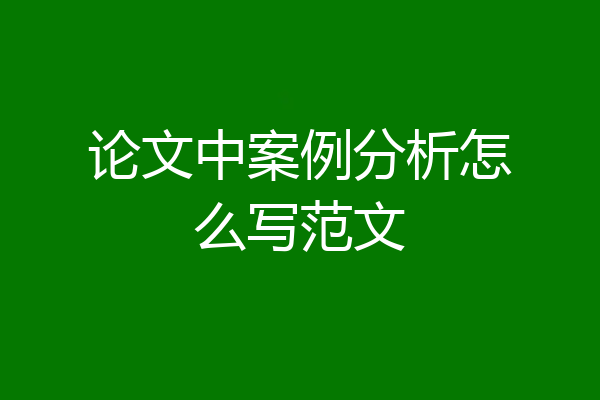论文中案例分析怎么写范文