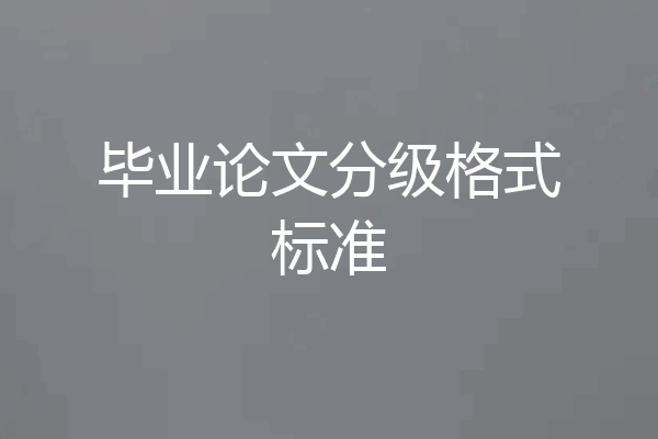 毕业论文分级格式标准