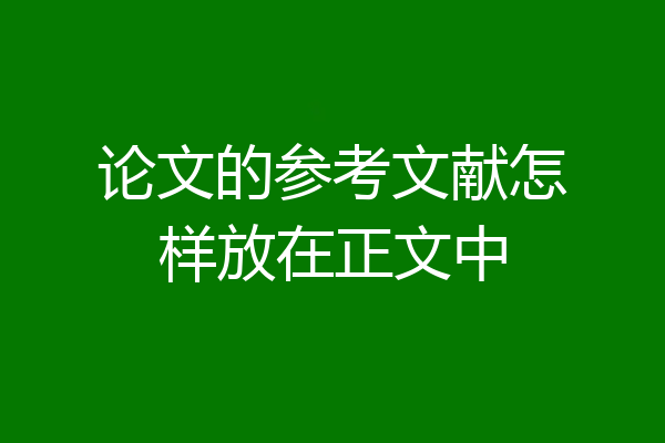 论文的参考文献怎样放在正文中
