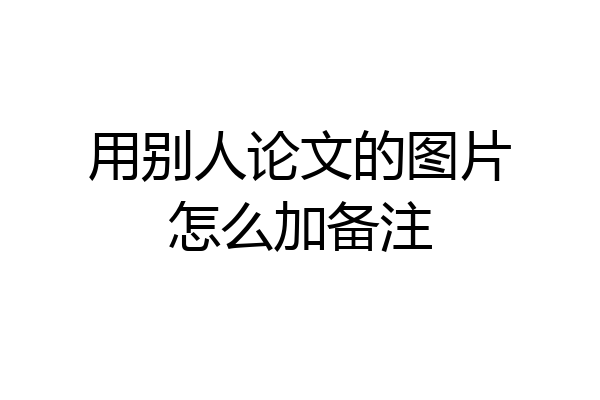 用别人论文的图片怎么加备注