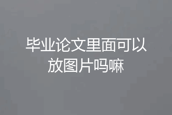 毕业论文里面可以放图片吗嘛