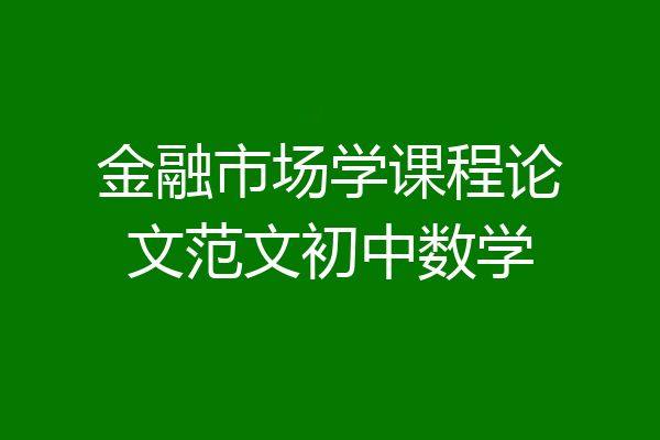 金融市场学课程论文范文初中数学