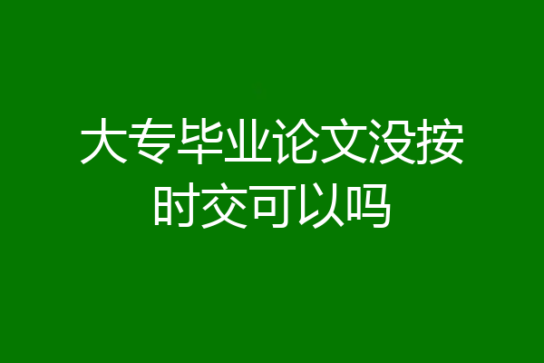 大专毕业论文没按时交可以吗