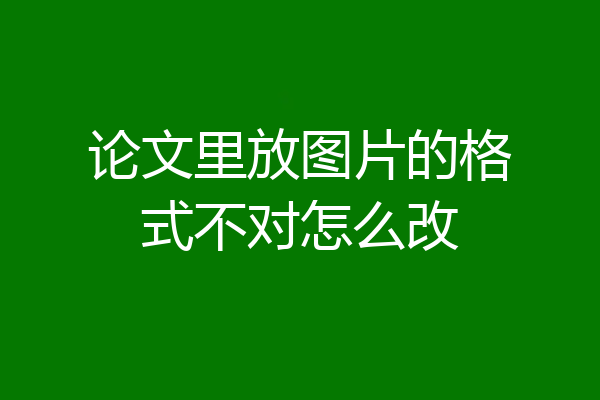 论文里放图片的格式不对怎么改