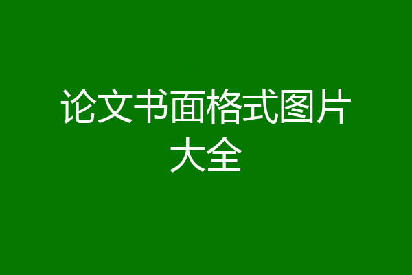 论文书面格式图片大全