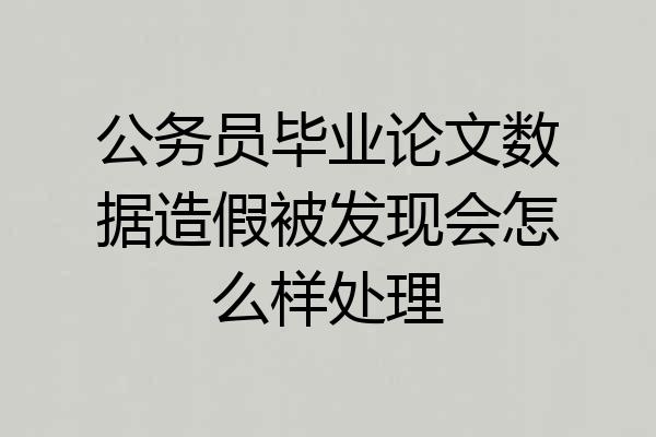 公务员毕业论文数据造假被发现会怎么样处理