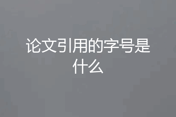 论文引用的字号是什么