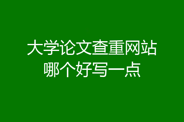 大学论文查重网站哪个好写一点