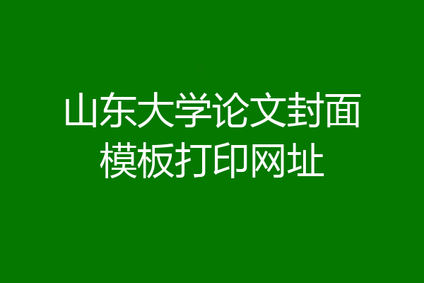 山东大学论文封面模板打印网址