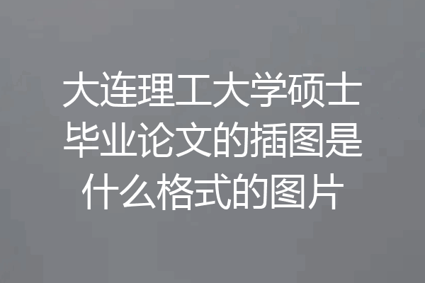 大连理工大学硕士毕业论文的插图是什么格式的图片