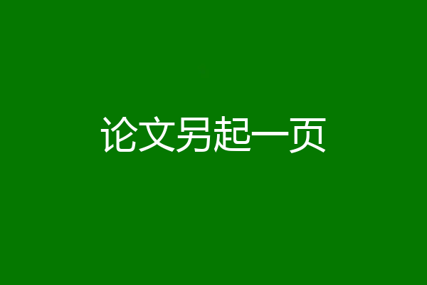 论文另起一页