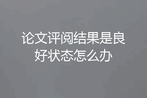 论文评阅结果是良好状态怎么办