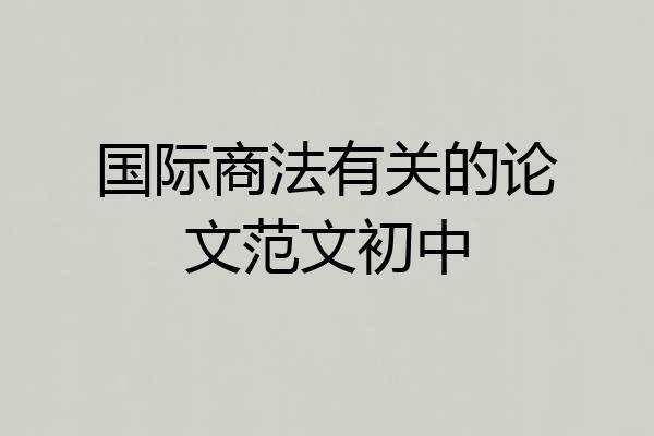 国际商法有关的论文范文初中