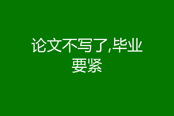 论文不写了,毕业要紧