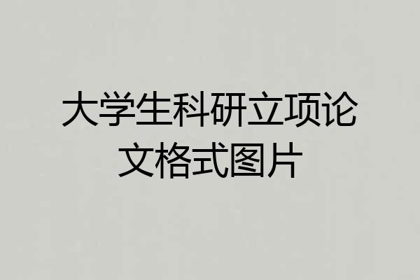大学生科研立项论文格式图片