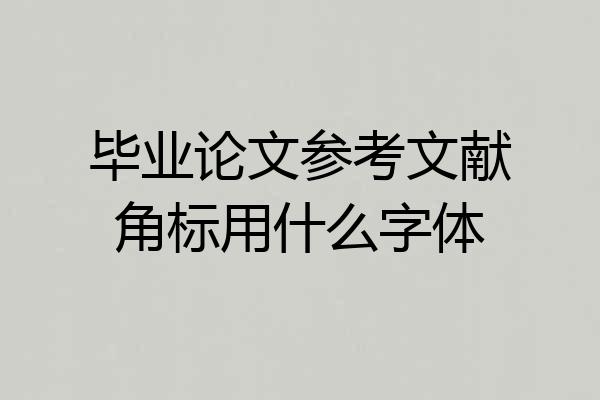 毕业论文参考文献角标用什么字体