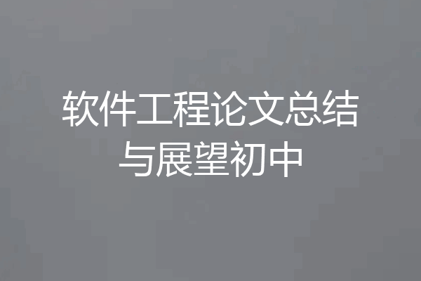 软件工程论文总结与展望初中