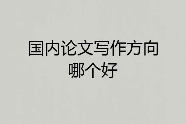 国内论文写作方向哪个好