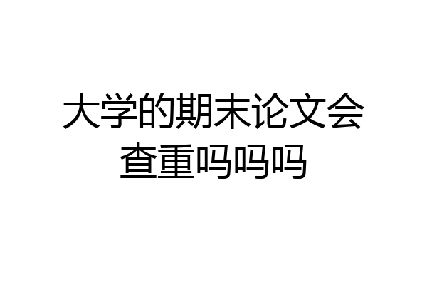 大学的期末论文会查重吗吗吗