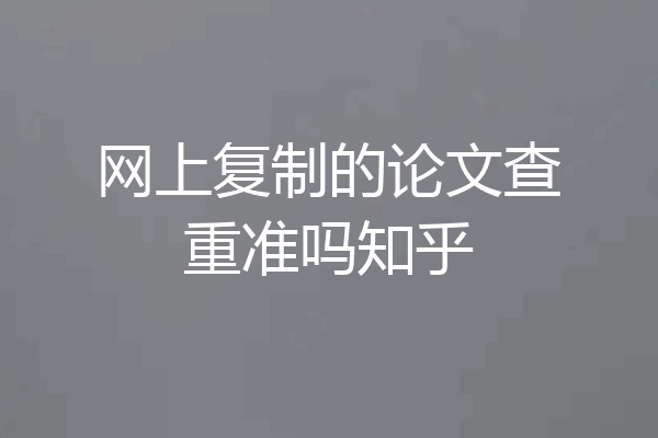 网上复制的论文查重准吗知乎