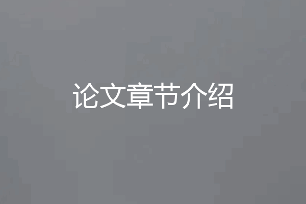 论文章节介绍