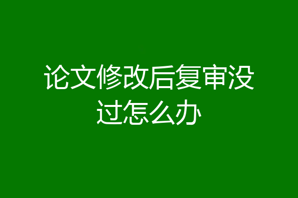 论文修改后复审没过怎么办