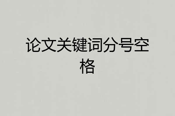 论文关键词分号空格