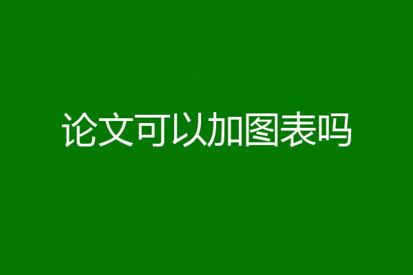 论文可以加图表吗