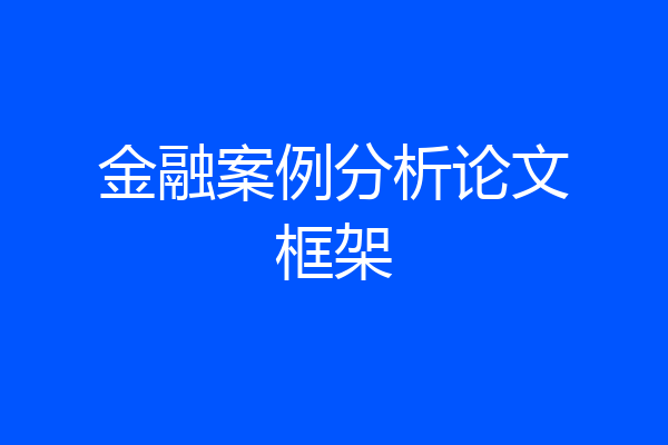 金融案例分析论文框架