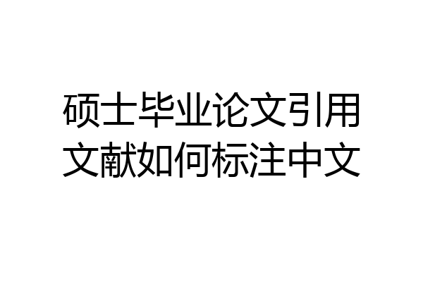 硕士毕业论文引用文献如何标注中文