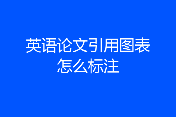 英语论文引用图表怎么标注