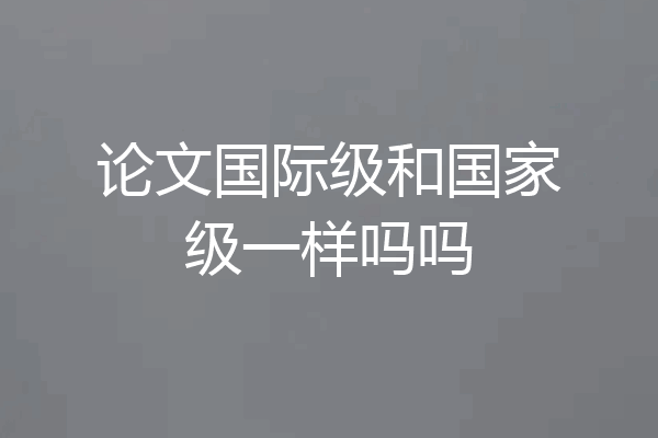 论文国际级和国家级一样吗吗