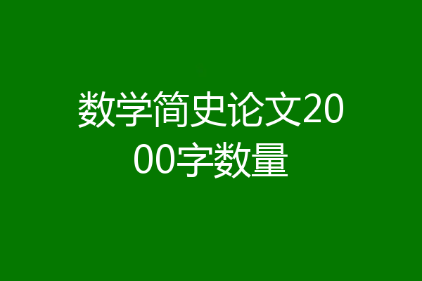 数学简史论文2000字数量