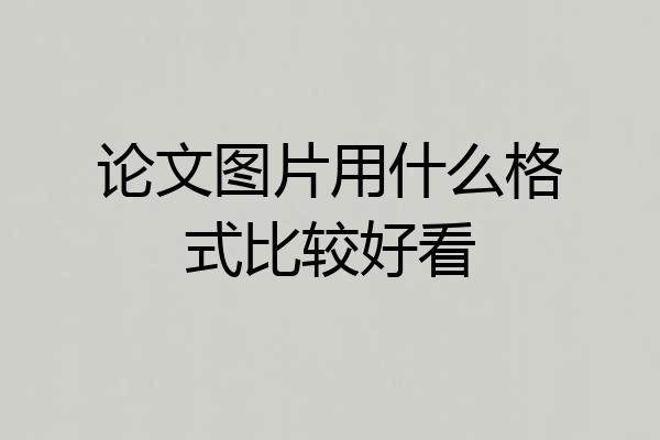 论文图片用什么格式比较好看