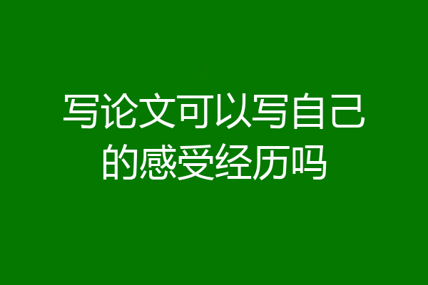 写论文可以写自己的感受经历吗
