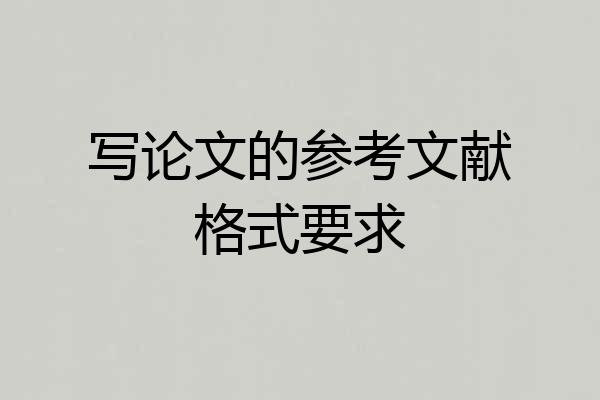 写论文的参考文献格式要求
