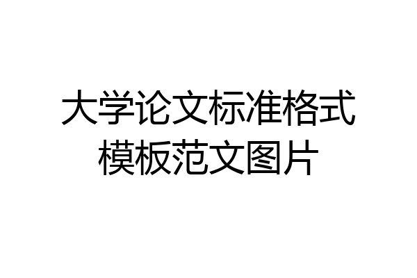 大学论文标准格式模板范文图片