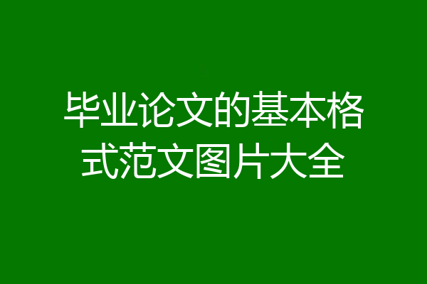 毕业论文的基本格式范文图片大全