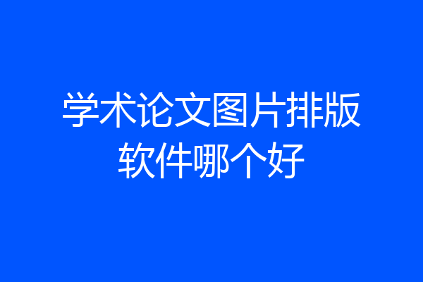 学术论文图片排版软件哪个好