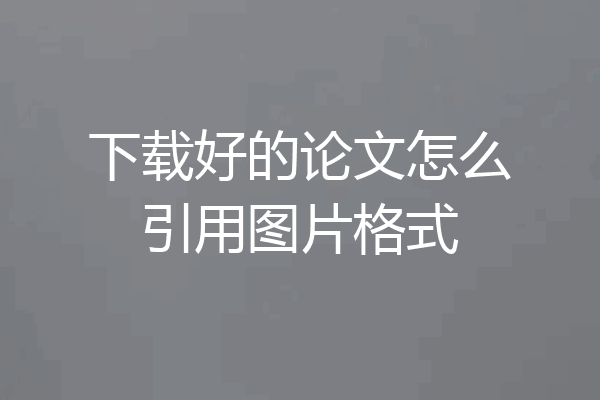 下载好的论文怎么引用图片格式