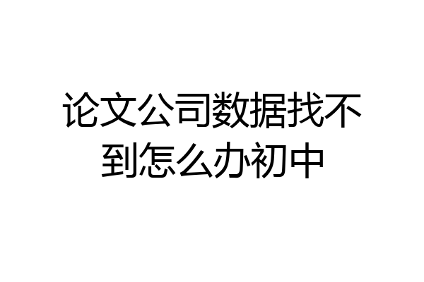 论文公司数据找不到怎么办初中