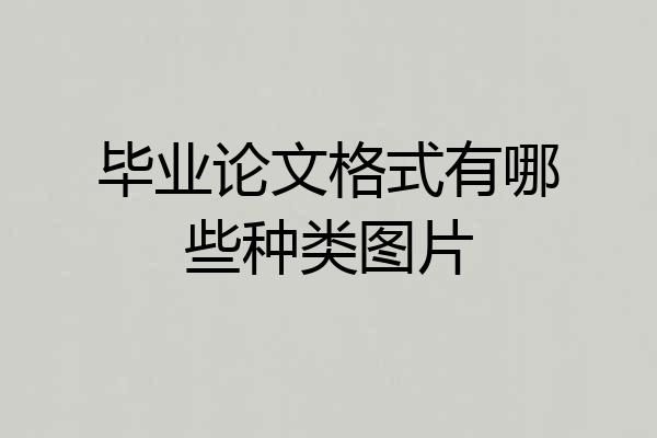 毕业论文格式有哪些种类图片