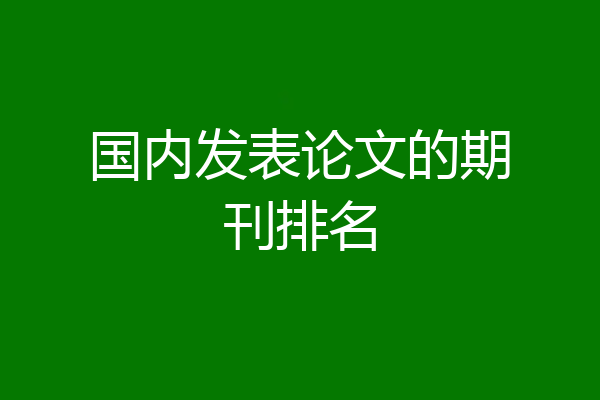 国内发表论文的期刊排名