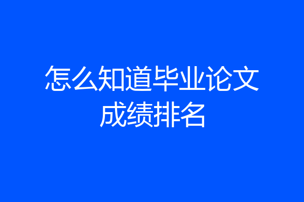 怎么知道毕业论文成绩排名