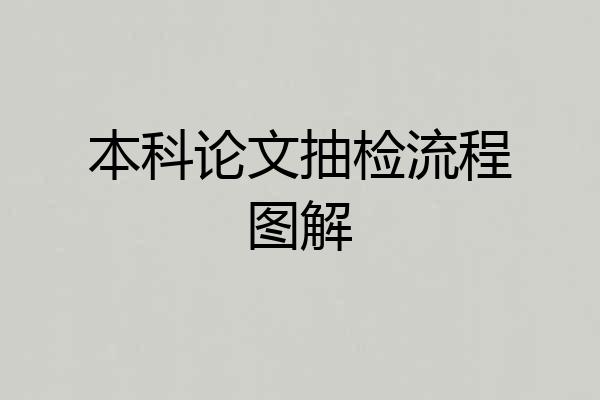 本科论文抽检流程图解