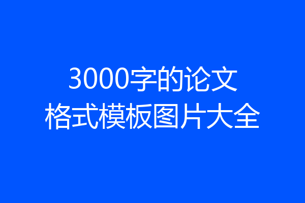 3000字的论文格式模板图片大全